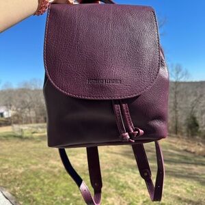 Portland Leather Plum Bucket Backpack